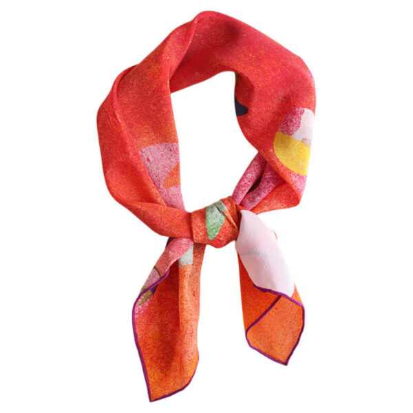 100% Mulberry Silk Hand-rolled Red Silk Scarf