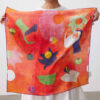 100% Mulberry Silk Hand-rolled Red Silk Scarf