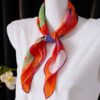 100% Mulberry Silk Hand-rolled Red Silk Scarf