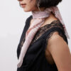 100% Mulberry Silk Pale Pink Floral Scarf