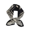 100% Mulberry Silk Retro Black and White Square Scarf