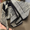 100% Mulberry Silk Retro Black and White Square Scarf