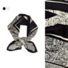 100% Mulberry Silk Retro Black and White Square Scarf