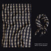 100% Mulberry Silk Twill Jacquard Black and Gold Silk Scarf