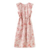 100% Ramie Pink Floral Dress