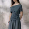 100% Tencel Retro Off-the-shoulder Top