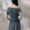 100% Tencel Retro Off-the-shoulder Top