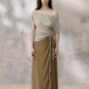 100% Tencel Retro Off-the-shoulder Top