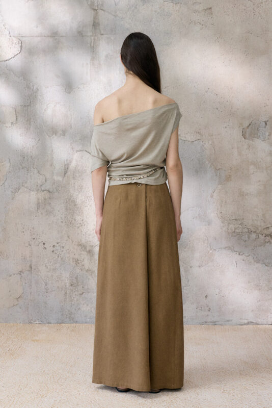 100% Tencel Retro Off-the-shoulder Top