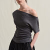 100% Tencel Retro Off-the-shoulder Top