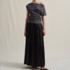 100% Tencel Retro Off-the-shoulder Top