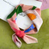 Hand-rolled Pink Floral Pattern Silk Scarf