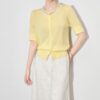 French light luxury beaded round neck short sleeve cardigan