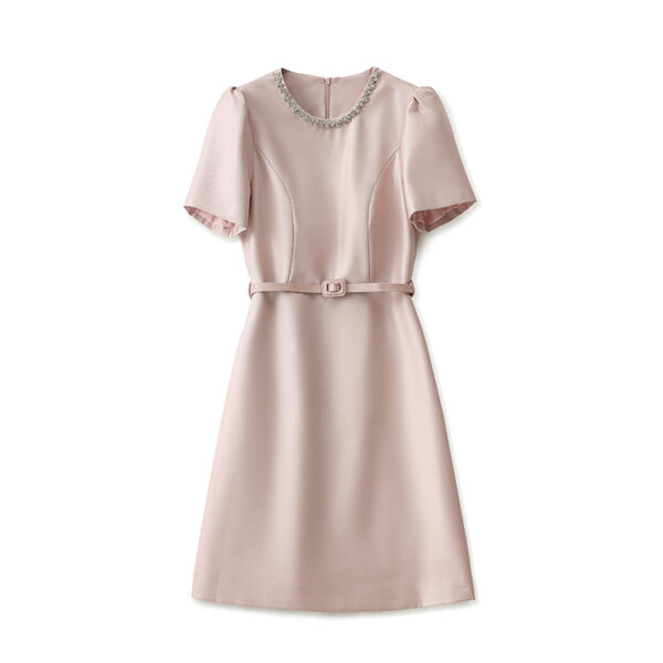 Diamond-encrusted ladylike waist-cinching dress