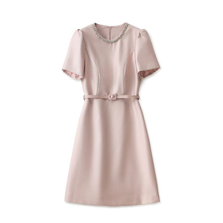 Diamond-encrusted ladylike waist-cinching dress