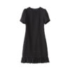 French solid color beaded shift dress
