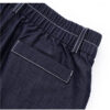 Fashionable lace-trimmed round-neck Tencel denim top and casual wide-leg pants set