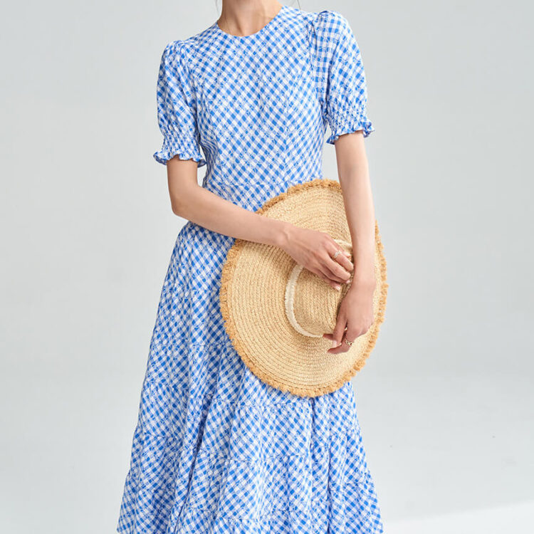 Summer Plaid Waist Dress