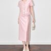 Lace-Panel Top and Stylish Skirt Set