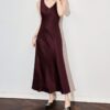 Drapey waist-cinching slimming acetate satin vest dress