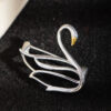 S925 Silver Original Design Swan Brooch