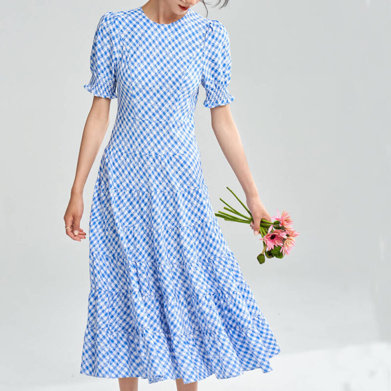 Summer Plaid Waist Dress