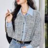 Light blue loose-fitting 3D pattern shirt