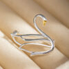 S925 Silver Original Design Swan Brooch