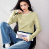 Long-sleeved loose retro red plaid top