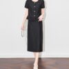 Lace-Panel Top and Stylish Skirt Set
