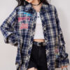 Vintage plaid loose shirt