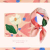 Hand-rolled Pink Floral Pattern Silk Scarf