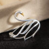 S925 Silver Original Design Swan Brooch