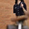 Classic Contrast Collar Short Sleeve Mesh Cardigan