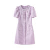 Luxurious ladylike beaded round neck elegant dress