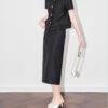 Lace-Panel Top and Stylish Skirt Set