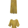 Summer Yellow Floral Silk Waist Slimming Dress