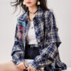 Vintage plaid loose shirt
