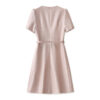 Diamond-encrusted ladylike waist-cinching dress