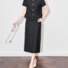 Lace-Panel Top and Stylish Skirt Set