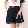 Navy blue denim shorts