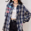 Vintage plaid loose shirt