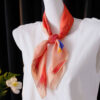 Hand-rolled Pink Floral Pattern Silk Scarf