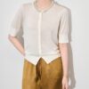 French light luxury beaded round neck short sleeve cardigan