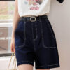 Navy blue denim shorts