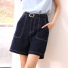 Navy blue denim shorts