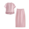 Lace-Panel Top and Stylish Skirt Set