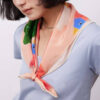 Hand-rolled Pink Floral Pattern Silk Scarf