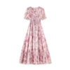 Pink chiffon floral dress