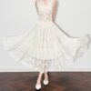 Lace embroidered mesh skirt